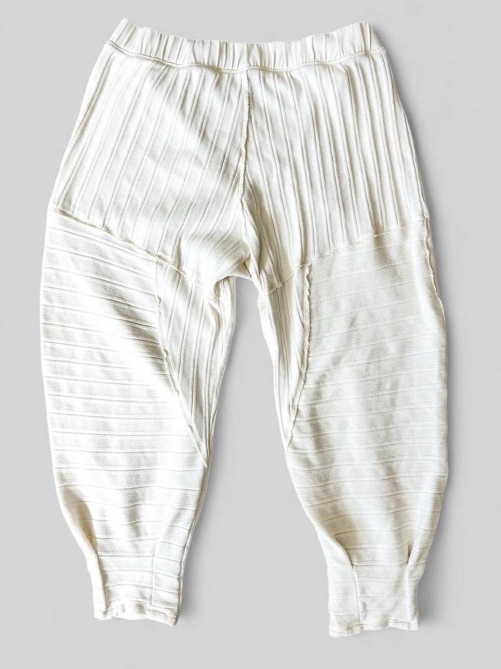 FREE PEOPLE Intimately Good Feels Joggers Textured Harem Pants Cream - Medium - Picture 4 of 15